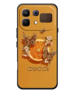 Чехол для Infinix Note 60 с картинкой «Gucci — золотые бабочки»