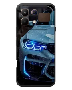 Чехол для Infinix Note 60 с картинкой «Взгляд BMW с синими фарами»