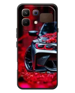 Чехол для Infinix Note 60 с картинкой «Спортивная BMW и цветы»
