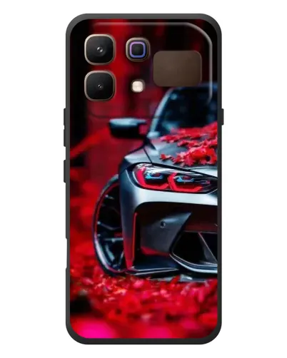 Чехол для Infinix Note 60 с картинкой «Спортивная BMW и цветы»