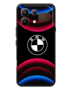 Чехол для Infinix Note 60 с картинкой «Логотип BMW и неоновые дуги»