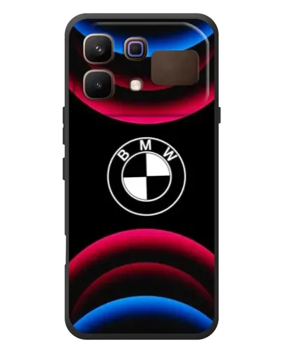 Чехол для Infinix Note 60 с картинкой «Логотип BMW и неоновые дуги»