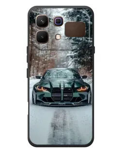 Чехол для Infinix Note 60 с картинкой «BMW в зимнем лесу»