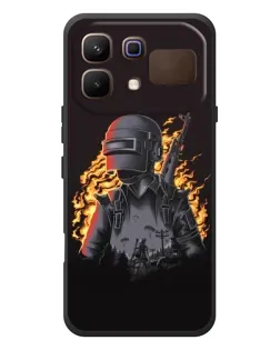 Чехол для Infinix Note 60 с картинкой «PUBG — огненный силуэт»