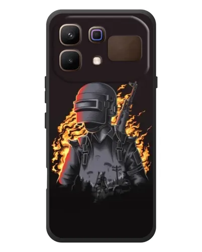 Чехол для Infinix Note 60 с картинкой «PUBG — огненный силуэт»