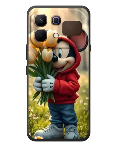 Чехол для Infinix Note 60 с картинкой «Микки с тюльпанами»