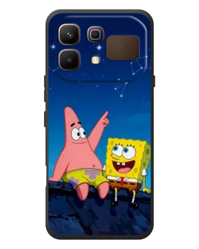 Чехол для Infinix Note 60 с картинкой «Губка Боб и Патрик ночью»