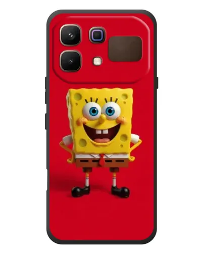 Чехол для Infinix Note 60 с картинкой «Спанч Боб на красном»
