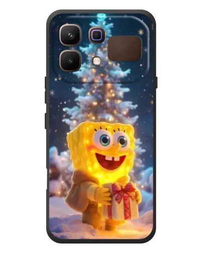 Чехол для Infinix Note 60 с картинкой «Рождественский Спанч Боб»