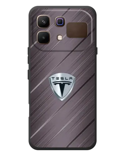 Чехол для Infinix Note 60 с картинкой «Металлическая текстура Tesla»