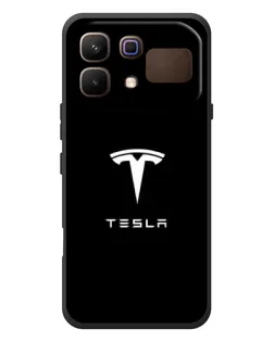 Чехол для Infinix Note 60 с картинкой «Tesla White Logo»