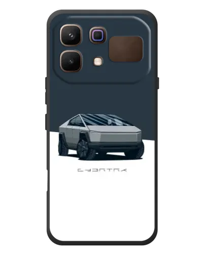 Чехол для Infinix Note 60 с картинкой «Серебристый Cybertruck Tesla»