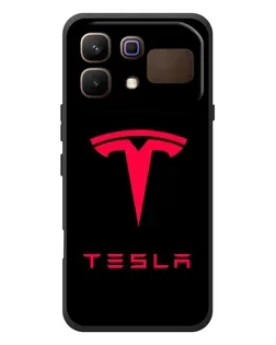 Чехол для Infinix Note 60 с картинкой «Tesla Red Logo»