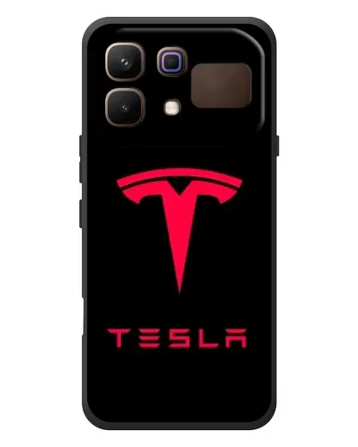 Чехол для Infinix Note 60 с картинкой «Tesla Red Logo»