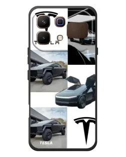 Чехол для Infinix Note 60 с картинкой «Коллаж Cybertruck Tesla»