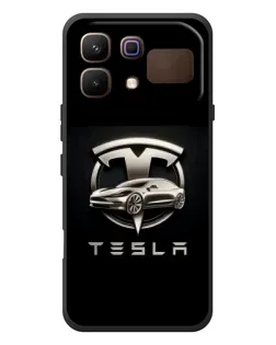 Чехол для Infinix Note 60 с картинкой «Tesla — серебристое авто»