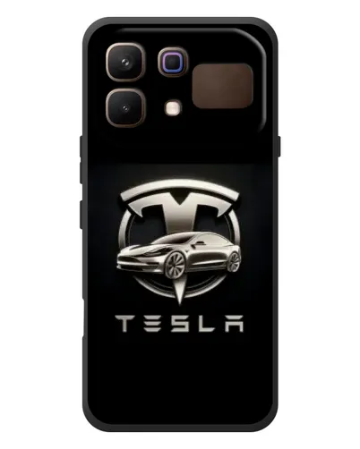Чехол для Infinix Note 60 с картинкой «Tesla — серебристое авто»