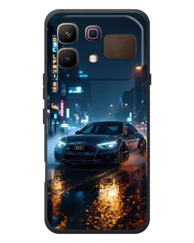 Чехол для Infinix Note 60 с картинкой «Ночной город и Audi»