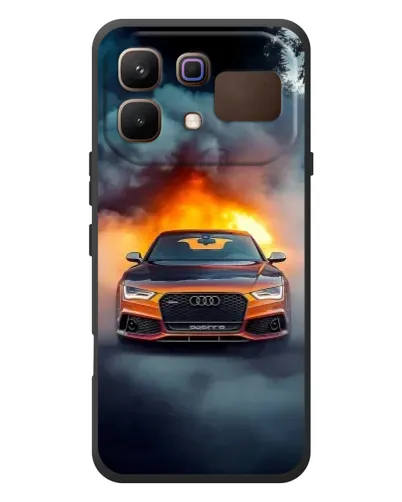 Чехол для Infinix Note 60 с картинкой «Audi в огненном дыму»