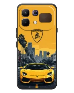 Чехол для Infinix Note 60 с картинкой «Желтый Lamborghini город»