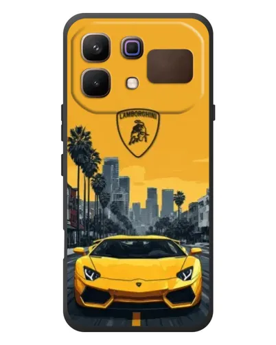 Чехол для Infinix Note 60 с картинкой «Желтый Lamborghini город»