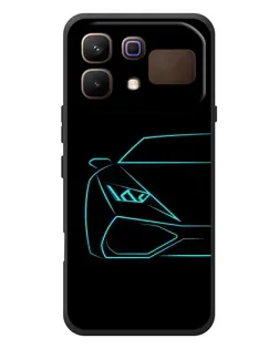 Чехол для Infinix Note 60 с картинкой «Голубой силуэт Lamborghini»