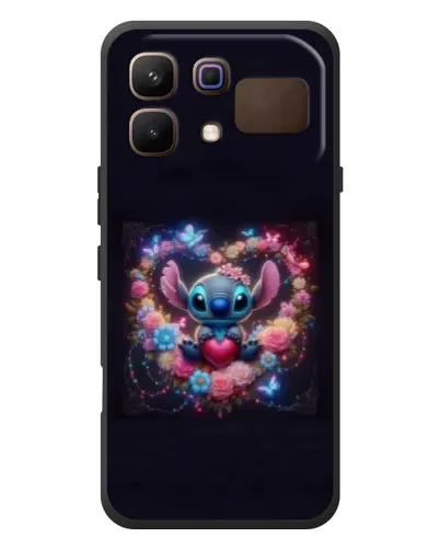 Чехол для Infinix Note 60 с картинкой «Stitch в цветах»