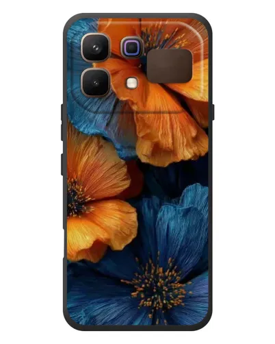 Чехол для Infinix Note 60 с картинкой «Яркая сине-оранжевая флора» Чехол для Infinix Note 60 с картинкой «Яркая сине-оранжевая флора»