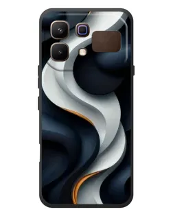 Чехол для Infinix Note 60 с картинкой «Объемные черно-белые ленты»