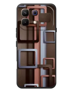 Чехол для Infinix Note 60 с картинкой «Коричневые объемные квадраты»