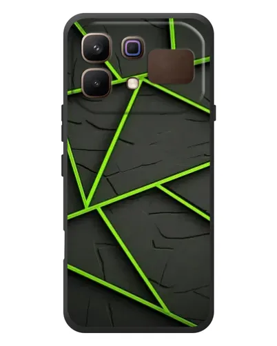 Чехол для Infinix Note 60 с картинкой «Зеленые геометрические линии»
