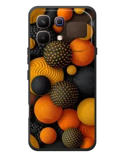 Чехол для Infinix Note 60 с картинкой «Объемные оранжевые сферы»