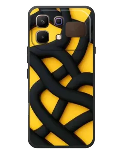 Чехол для Infinix Note 60 с картинкой «Черное желтое переплетение»