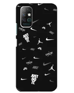 Чохол для Infinix Note 8 з картинкою «Nike Black Pattern»