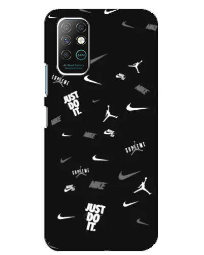 Чохол для Infinix Note 8 з картинкою «Nike Black Pattern»