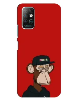 Чохол для Infinix Note 8 з картинкою «Bored Ape — червоний фон»
