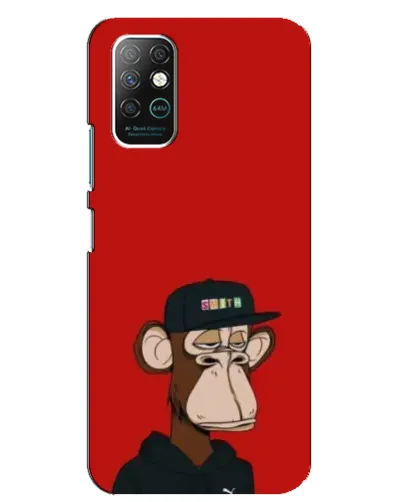 Чохол для Infinix Note 8 з картинкою «Bored Ape — червоний фон»