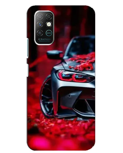 Чохол для Infinix Note 8 з картинкою «Спортивна BMW та квіти»