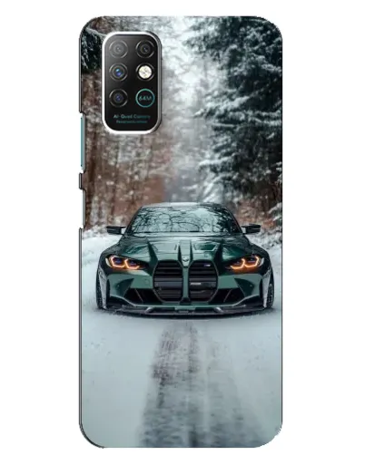 Чохол для Infinix Note 8 з картинкою «BMW у зимовому лісі»