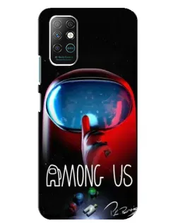 Чохол для Infinix Note 8 з картинкою «Червоний імпостер — макро»
