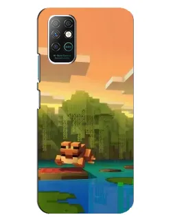 Чохол для Infinix Note 8 з картинкою «Майнкрафт захід сонця»