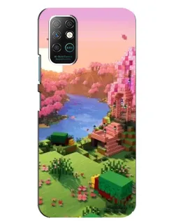 Чохол для Infinix Note 8 з картинкою «Рожеве дерево Minecraft»