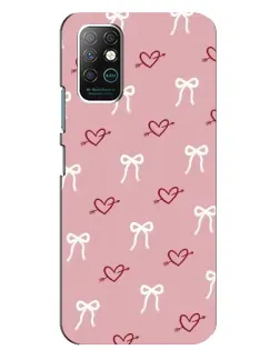 Чохол для Infinix Note 8 з картинкою «Серця та банти»