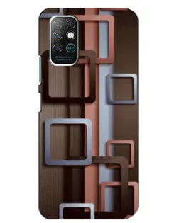 Чохол для Infinix Note 8 з картинкою «Коричневі об'ємні квадрати»