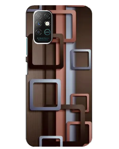 Чохол для Infinix Note 8 з картинкою «Коричневі об'ємні квадрати»