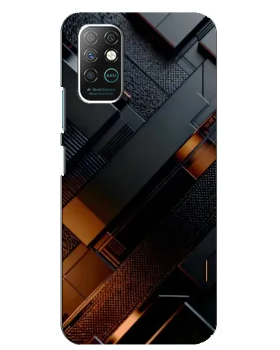 Чохол для Infinix Note 8 з картинкою «Чорні геометричні блоки»