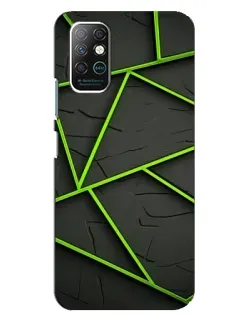 Чохол для Infinix Note 8 з картинкою «Зелені геометричні лінії»