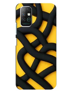 Чохол для Infinix Note 8 з картинкою «Чорне жовте переплетення»