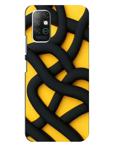 Чохол для Infinix Note 8 з картинкою «Чорне жовте переплетення»
