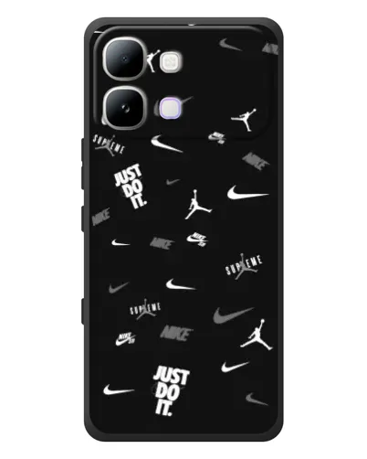 Чохол для Infinix Note Edge з картинкою «Nike Black Pattern» Чохол для Infinix Note Edge з картинкою «Nike Black Pattern»